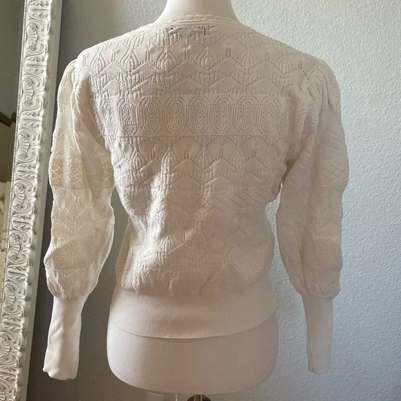 Zara Crochet Balloon Sleeve Sweater - Picture 7 of 7